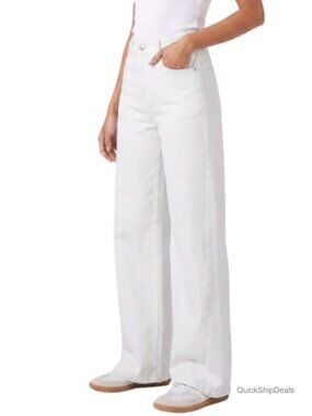 High Waisted Wide Leg Stretchy Denim Jeans Women